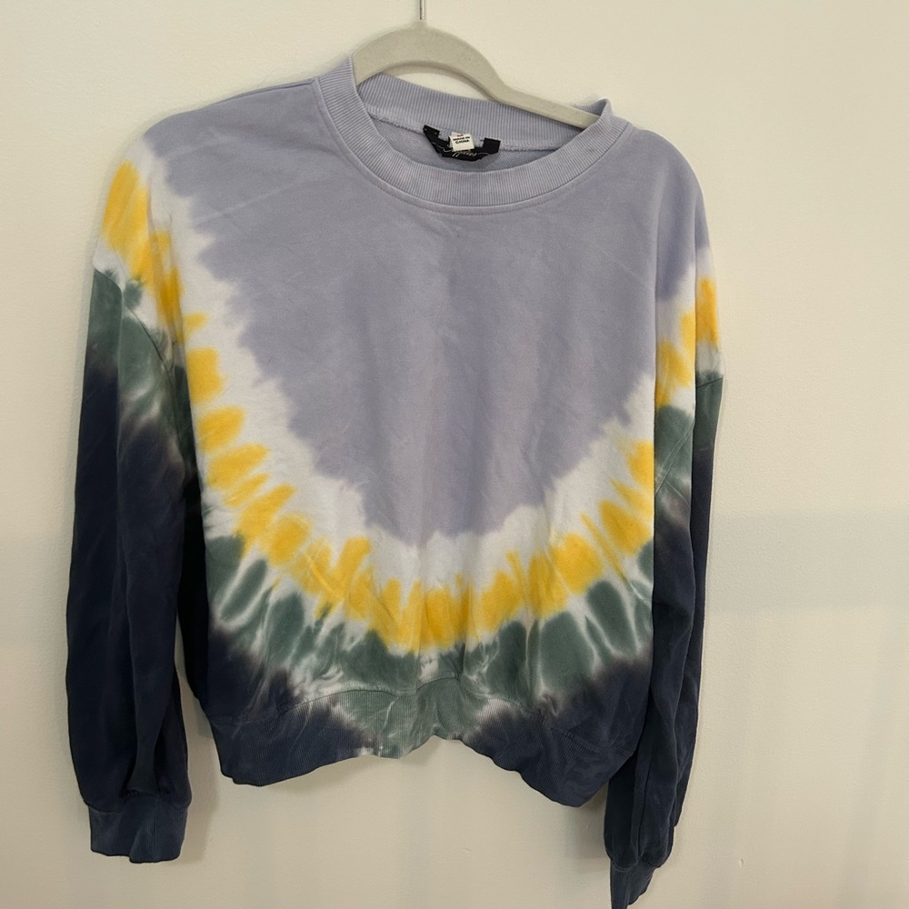 Nordstrom Tie-Dye Sweatshirt in Purple, Yellow, and Green